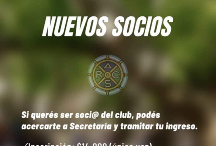 Imagen de Montos actualizados para 'nuevos socios' del Rowing Club.