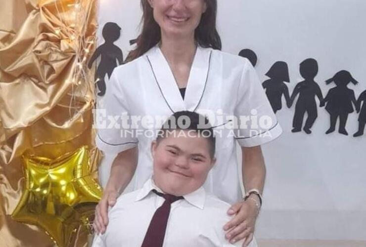 Foto: Facundo en el acto de colación del colegio San José