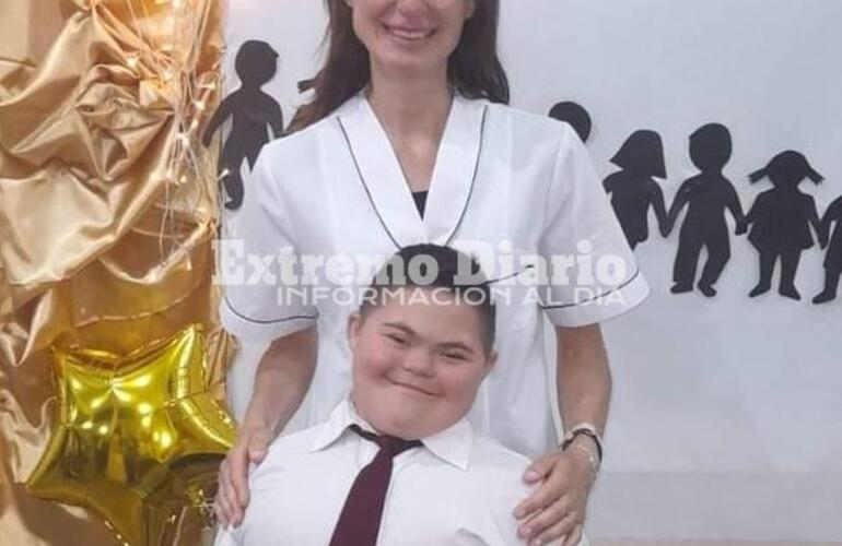 Foto: Facundo en el acto de colación del colegio San José