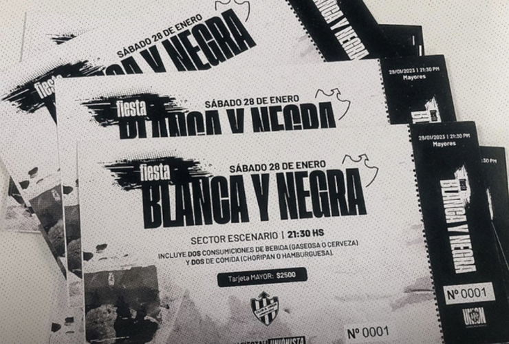 Imagen de Unión sacó a la venta las entradas para la 'Fiesta Blanca y Negra'.