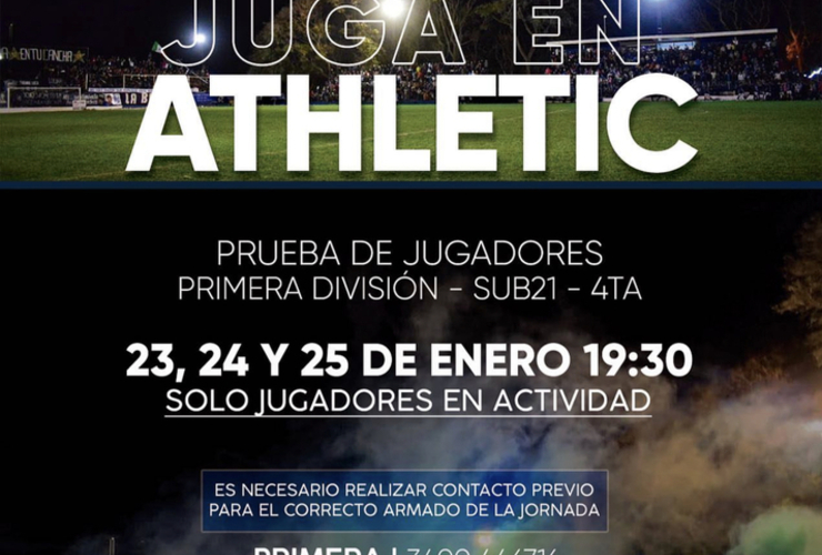 Imagen de A.S.A.C. realizará prueba de jugadores en 1era división, sub-21 y 4ta.