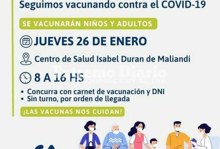 Imagen de Covid-19: Continúa la vacunación en Alvear