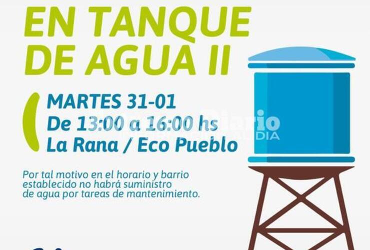 Imagen de Corte de agua programado en Alvear