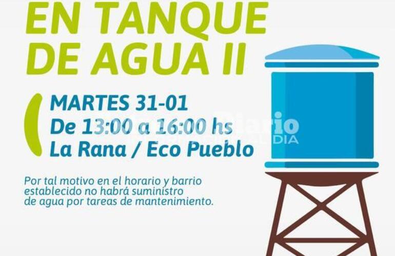 Imagen de Corte de agua programado en Alvear