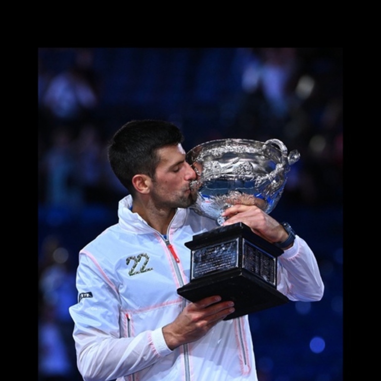 Imagen de Novak Djokovic, Campeón del Australia Open 2023 y título 22 en Grand Slam.