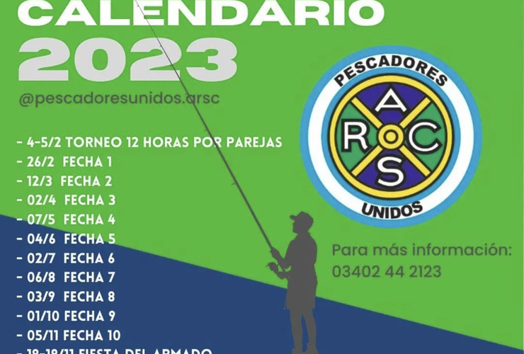 Imagen de Calendario del Ranking 2023 de los Pescadores Unidos del Rowing Club.