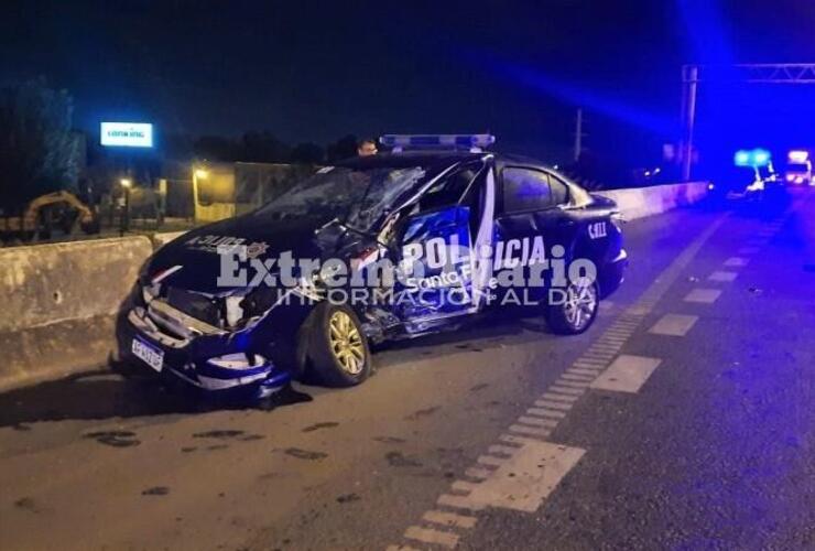 Imagen de Automovilista alcoholizado embistió a un patrullero que intervenía en otro choque