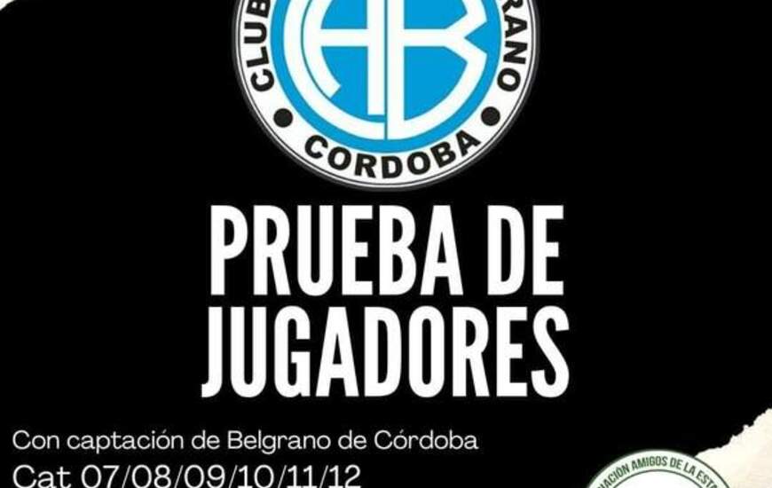 Imagen de Prueba de jugadores de Belgrano de C&oacute;rdoba en el predio de Amigos de la Estaci&oacute;n.
