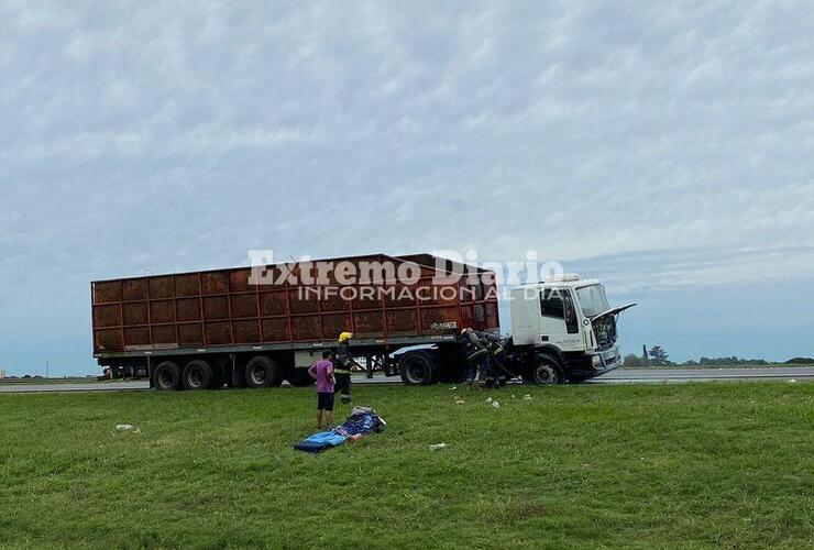 Imagen de Camión con principio de incendio