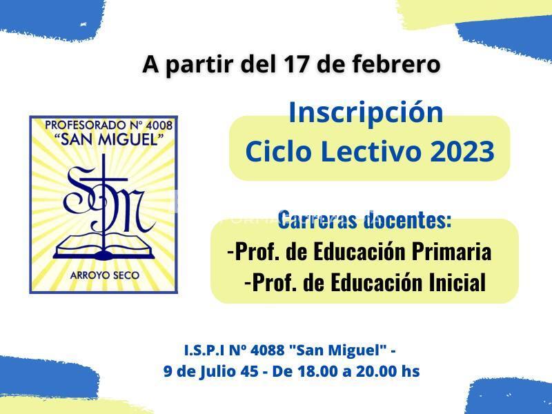 Imagen de Abri&oacute; la inscripci&oacute;n en el Profesorado �San Miguel�