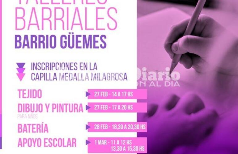 Imagen de Abren las inscripciones para los talleres culturales en el barrio G&uuml;emes