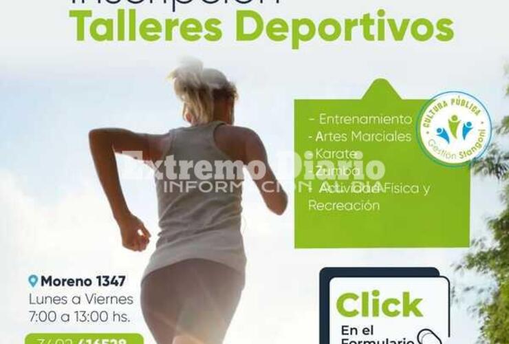 Imagen de Fighiera: Cierre de inscripción a los talleres culturales y deportivos