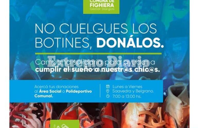 Imagen de Campaña solidaria en Fighiera: No cuelgues los botines, donalos