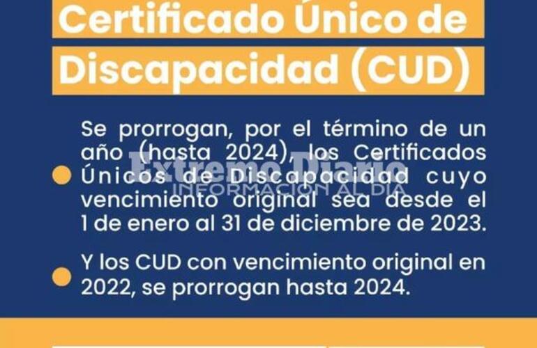 Imagen de Nueva prórroga del Certificado Único de Discapacidad