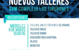 Imagen de Nuevos talleres en el Sum del Complejo �Los Tiburones�