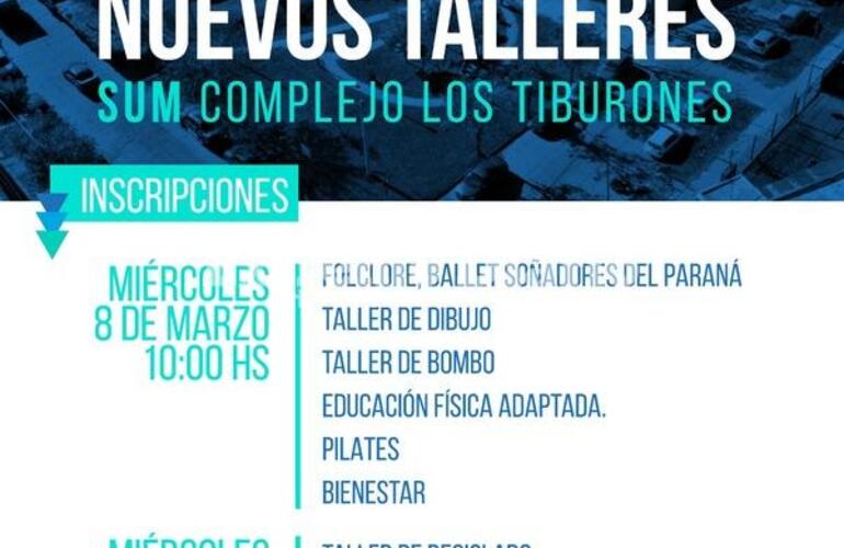 Imagen de Nuevos talleres en el Sum del Complejo Los Tiburones