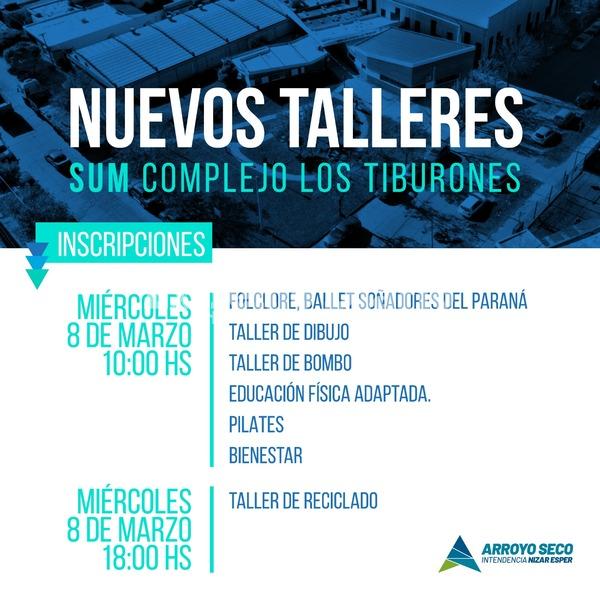 Imagen de Nuevos talleres en el Sum del Complejo �Los Tiburones�