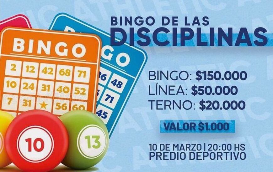 Imagen de Este viernes, Athletic llevar&aacute; a cabo el Bingo de las Disciplinas en el Predio Deportivo