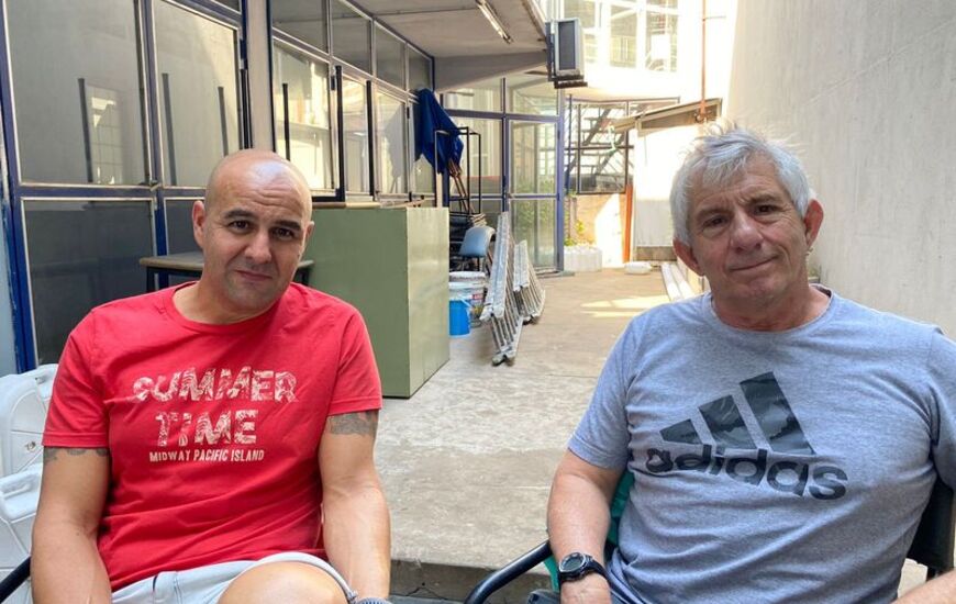Gonzalo junto a Lucas Ciarniello, su entrenador.