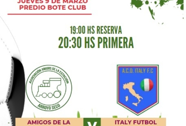 Imagen de Amistoso entre Los Amigos de la Estaci&oacute;n y Italy F&uacute;tbol Club.