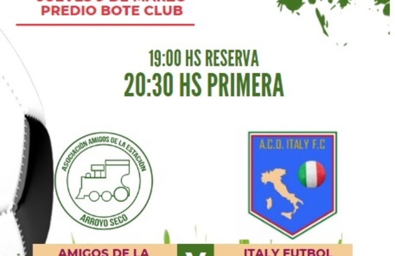 Imagen de Amistoso entre Los Amigos de la Estación y Italy Fútbol Club.