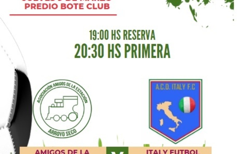 Imagen de Amistoso entre Los Amigos de la Estaci&oacute;n y Italy F&uacute;tbol Club.