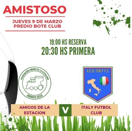 Imagen de Amistoso entre Los Amigos de la Estaci&oacute;n y Italy F&uacute;tbol Club.