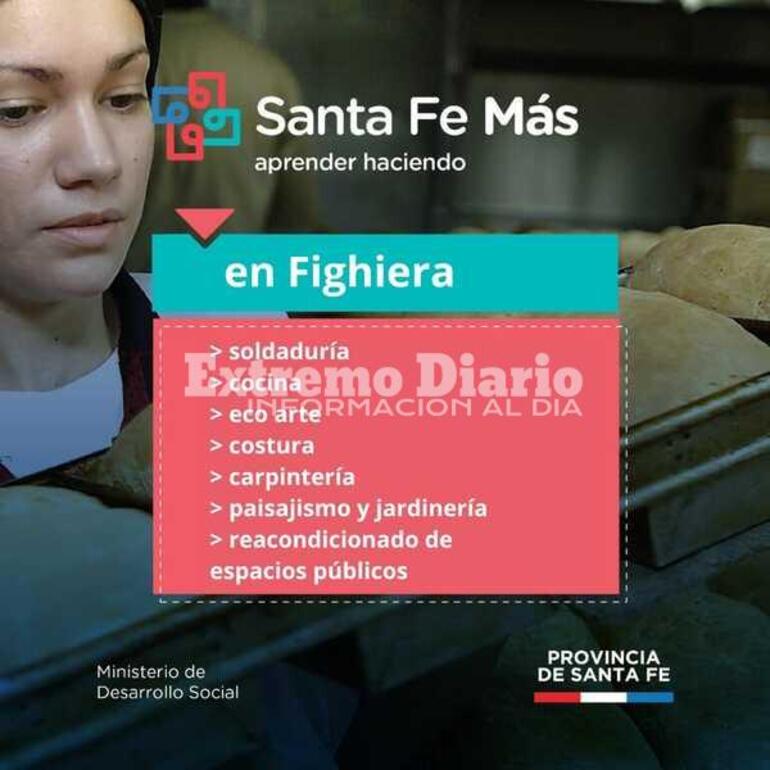 Imagen de Santa Fe Más: el lunes abre la inscripción a los talleres en Fighiera