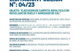Imagen de Licitaci&oacute;n P&uacute;blica: Ejecuci&oacute;n de carpeta asf&aacute;ltica con reciclado de suelo y agregado de cal