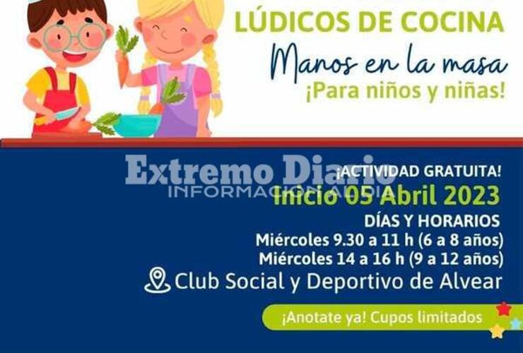 Imagen de Talleres de cocina para niños y niñas en Alvear