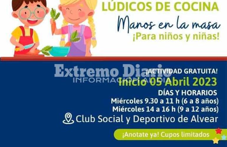 Imagen de Talleres de cocina para niños y niñas en Alvear