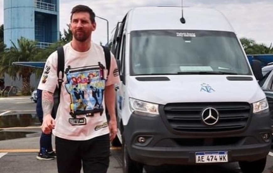 Imagen de Messi lleg&oacute; al pa&iacute;s para jugar con Argentina ante Panam&aacute; y Curazao.