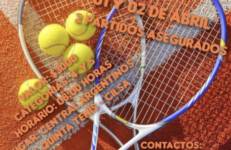 Imagen de Torneo de Dobles Masculino en Central Argentino, Cilsa y La Quinta Tenis