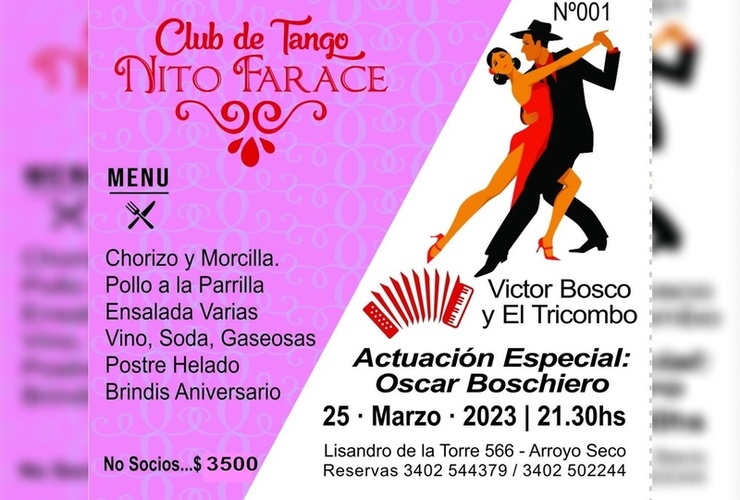 Imagen de Cena Aniversario del Club de Tango Nito Farace