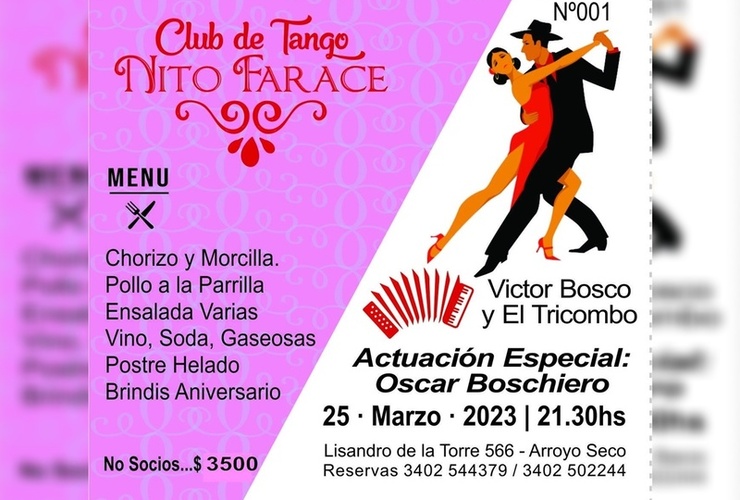 Imagen de Cena Aniversario del Club de Tango �Nito Farace�