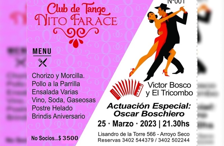 Imagen de Cena Aniversario del Club de Tango Nito Farace