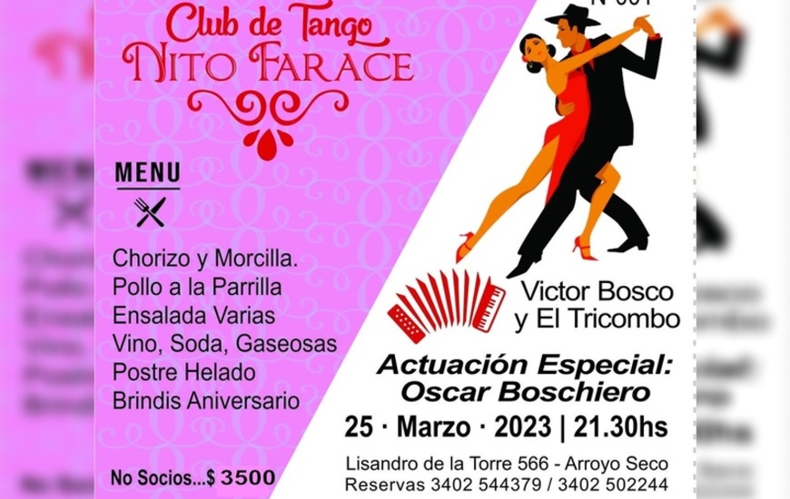 Imagen de Cena Aniversario del Club de Tango �Nito Farace�