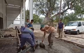 Imagen de TecnoLagos: obras de hormigoneo en el Polo Educativo.