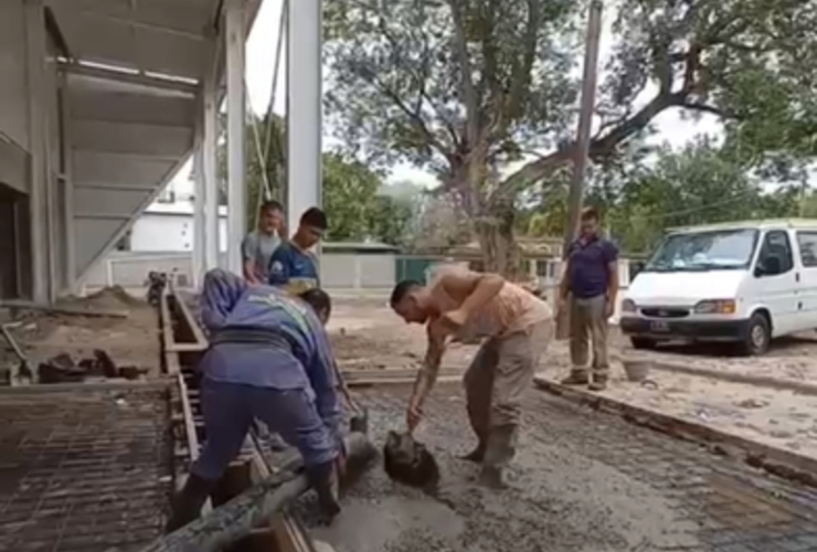 Imagen de TecnoLagos: obras de hormigoneo en el Polo Educativo.