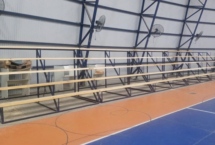 Imagen de Nueva tribuna en el gimnasio cubierto de Central Argentino.