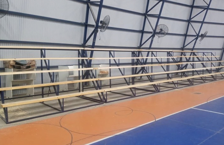 Imagen de Nueva tribuna en el gimnasio cubierto de Central Argentino.