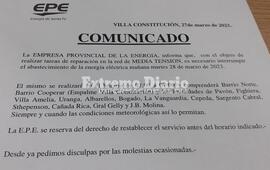 Imagen de Corte programado en el servicio de energ&iacute;a el&eacute;ctrica