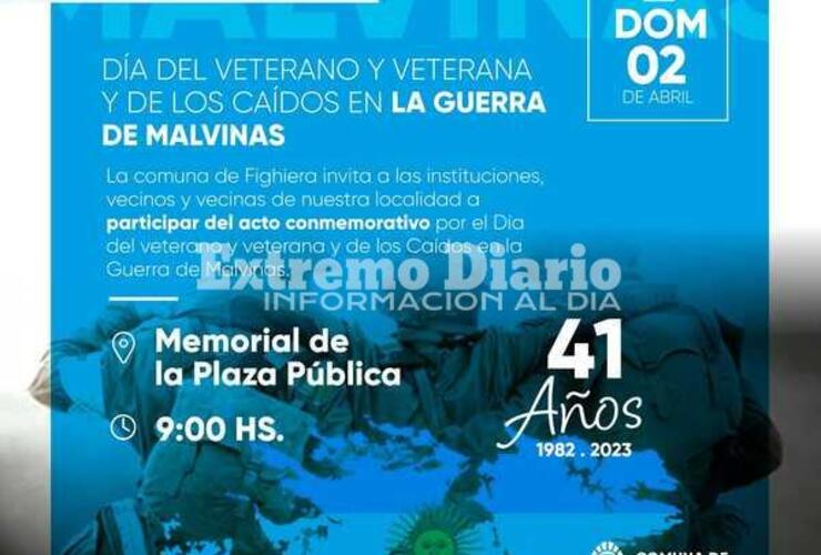 Imagen de Fighiera: Acto homenaje a los Veteranos y Caídos en la Guerra de Malvinas