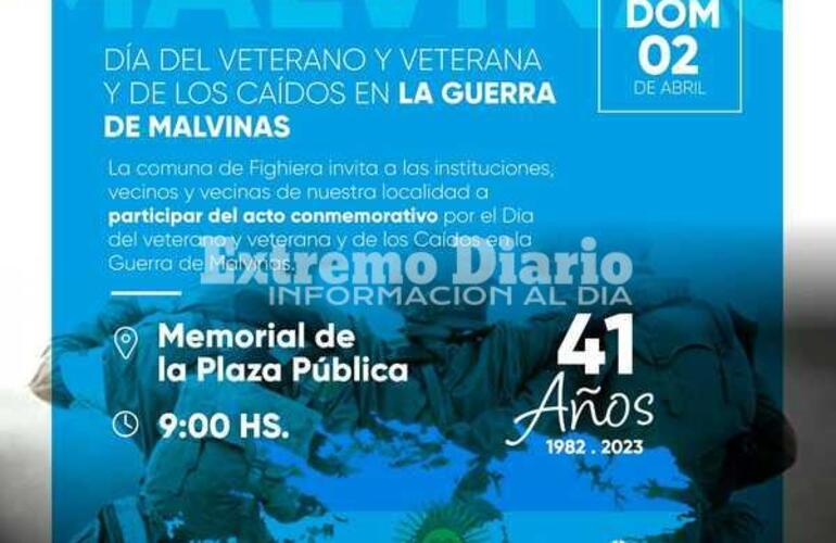 Imagen de Fighiera: Acto homenaje a los Veteranos y Caídos en la Guerra de Malvinas