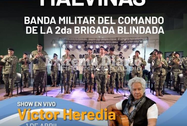 Imagen de Vigilia de Malvinas: La Banda Militar del Comando de la 2da Brigada Blindada, presentes en el Festival Cultural