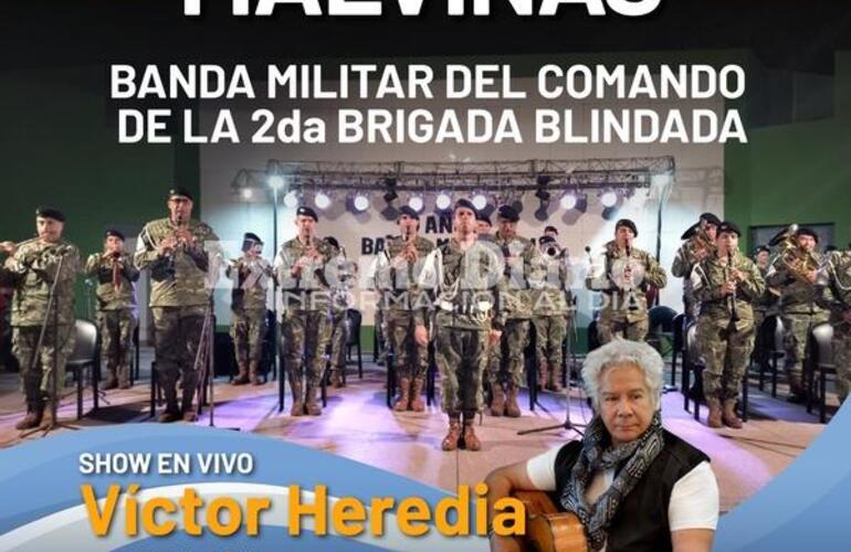 Imagen de Vigilia de Malvinas: La Banda Militar del Comando de la 2da Brigada Blindada, presentes en el Festival Cultural