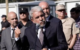 El ministro de Seguridad de la Naci&oacute;n, An&iacute;bal Fern&aacute;ndez, en su &uacute;ltima visita a Rosario. Eso fue el 8 de marzo pasado.