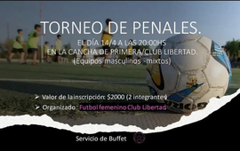 Imagen de Torneo de Penales para mujeres y hombres en Libertad.