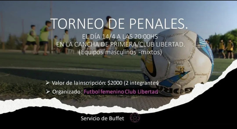 Imagen de Torneo de Penales para mujeres y hombres en Libertad.