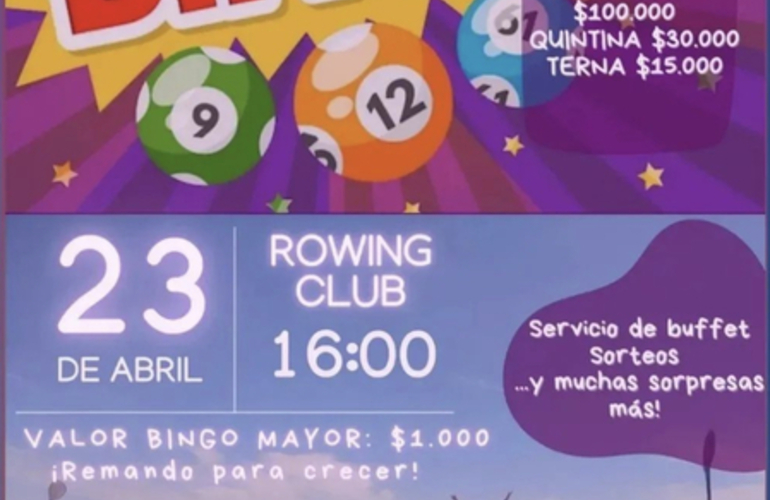 Imagen de Bingo en el Rowing Club, organizado por la Subcomisión de Canotaje.